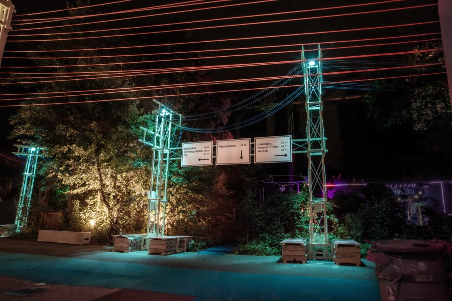 scenography for the festival garden of Internationales Sommerfestival Kampnagel by JASCHA&FRANZ
