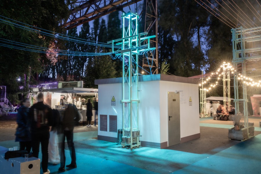 scenography for the festival garden of Internationales Sommerfestival Kampnagel by JASCHA&FRANZ