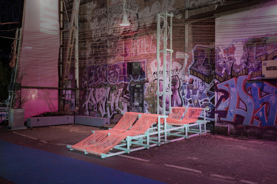 scenography for the festival garden of Internationales Sommerfestival Kampnagel by JASCHA&FRANZ