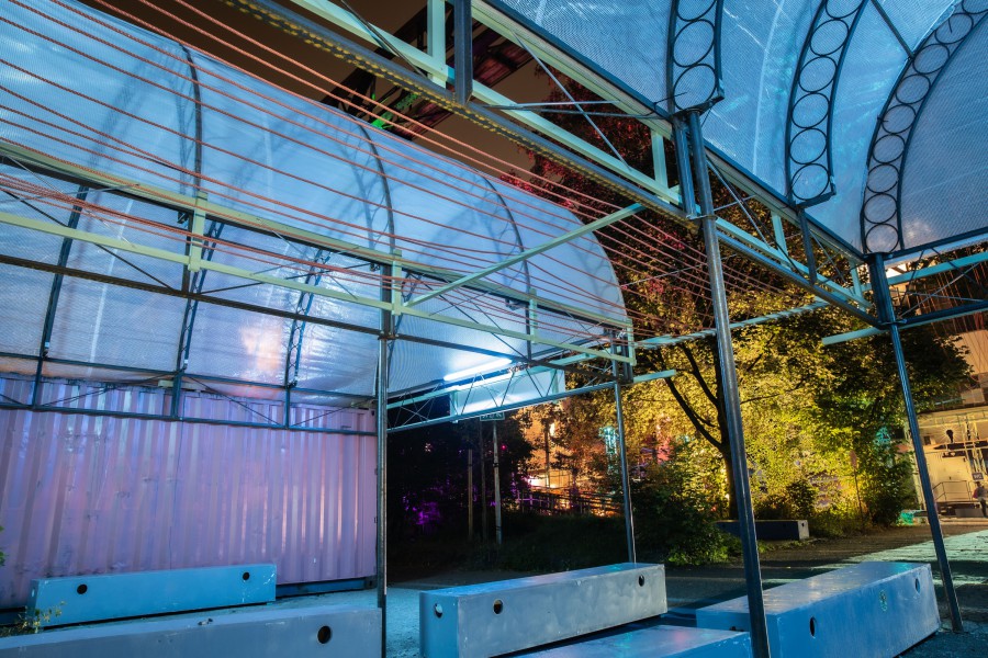 scenography for the festival garden of Internationales Sommerfestival Kampnagel by JASCHA&FRANZ