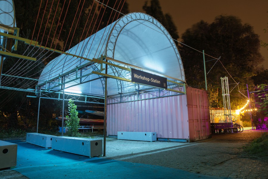 scenography for the festival garden of Internationales Sommerfestival Kampnagel by JASCHA&FRANZ